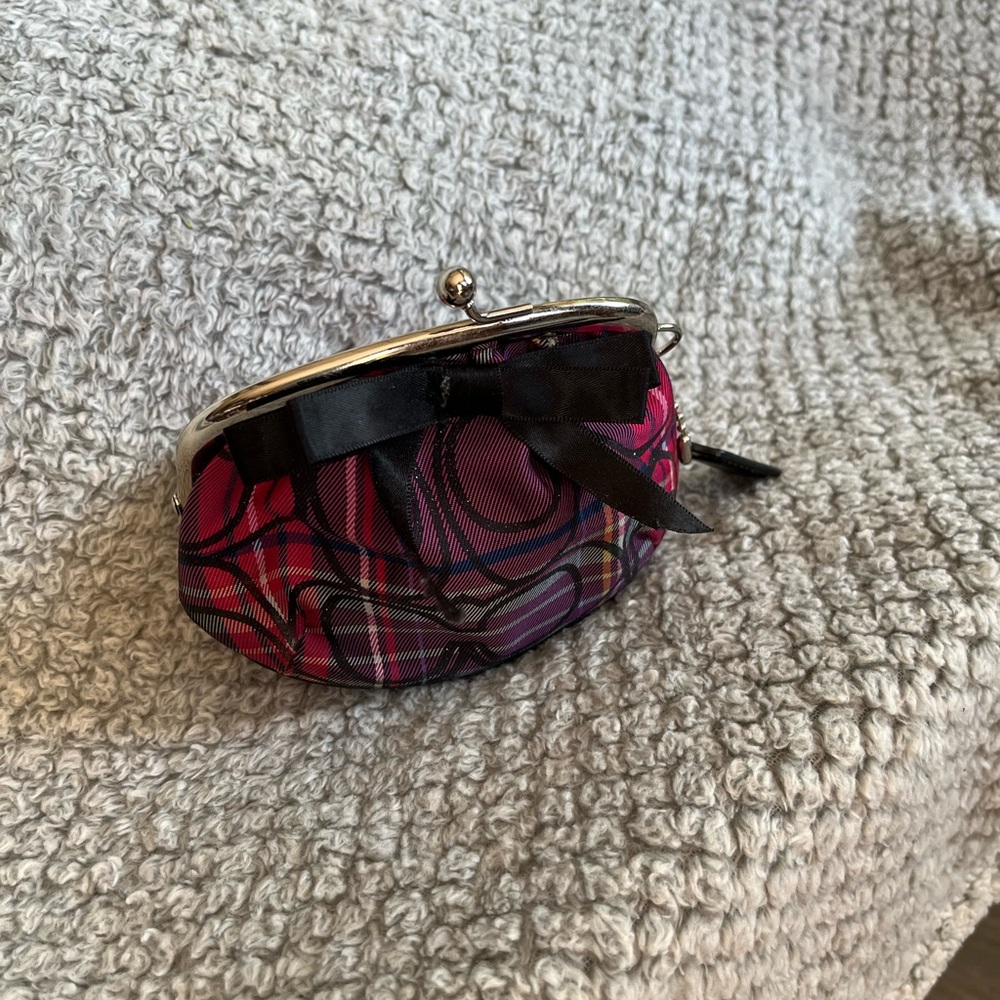 Coach Pink and Black Patterned Clutch - Picture 5 of 6